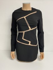 House Of CB Womens Long Sleeve Mini Dress Size XS Black Mesh