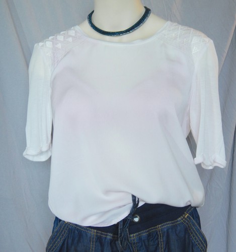 Maison Scotch Shirt T-Shirt Weiß S 36 38 edel - Bild 2 von 6