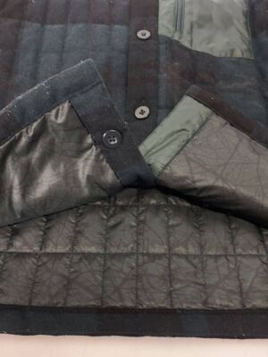 Patagonia Green Check Wool Shirt with Recycled Down Jacket, Size S