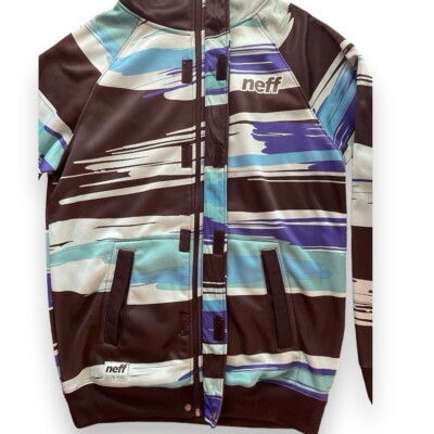Neff Snowboard Shred Full Zip Color Stripes Softshell Jacket Size