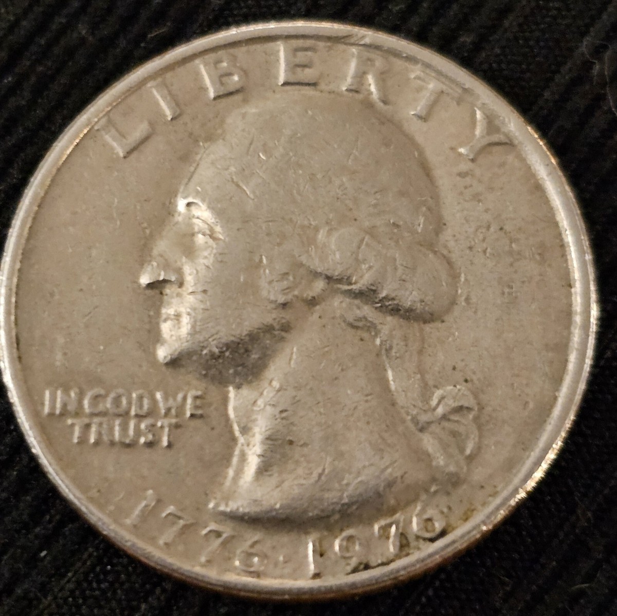 1776-1976 Rare Bicentennial Quarter No Mint Mark, Off Center