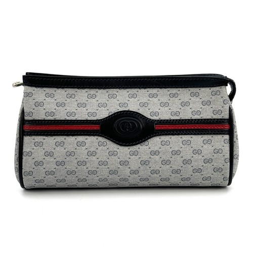 GUCCI sherry line micro GG Pouch navy authentic from JAPAN