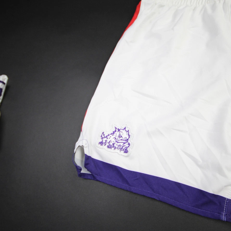 TCU Horned Frogs Nike Team Practice Shorts Men's White/Purple Used - Image 2 of 4