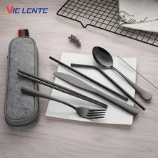 Tableware Reusable Travel Cutlery Set Camp Utensils Set with Stainless Spoon
