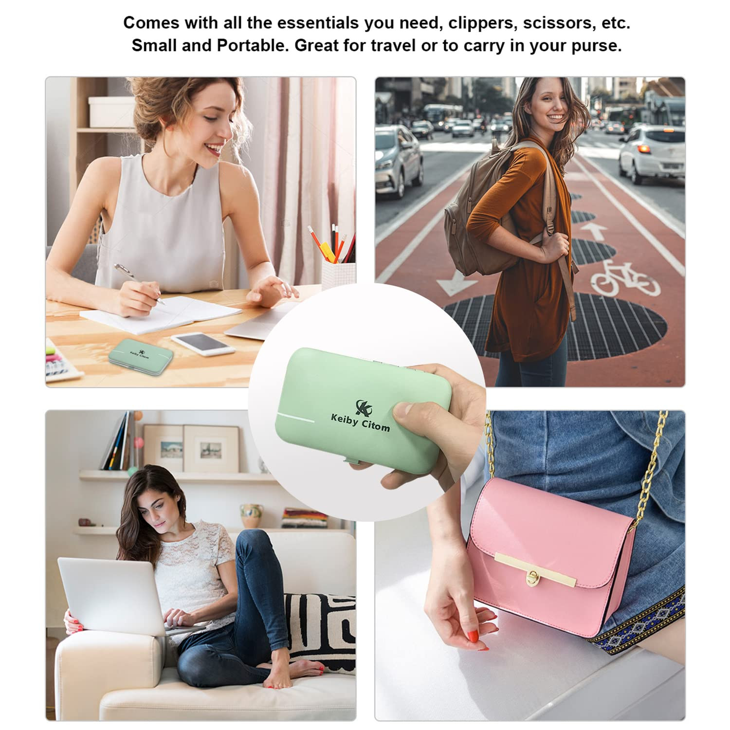 Manicure Set, Travel Mini Nail Clippers Kit Pedicure Care Tools, 10pcs Stainl...