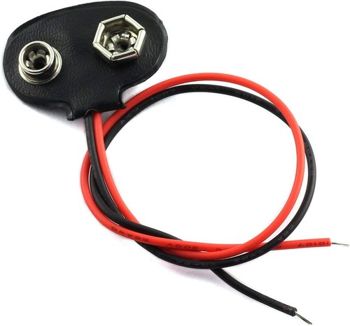 5pcs T Type 9V Battery Clip Connector Positive Negative Snap Lead Wire with Dual - Picture 2 of 4