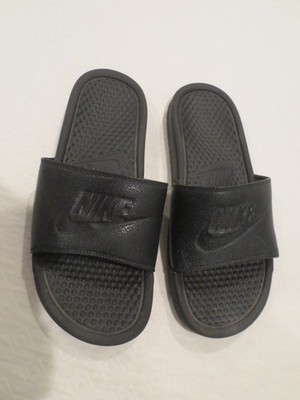 Nike Benassi JDI Men's 8 or 41 EU Black/Black-Black Slide Sandals 343880-001 EUC
