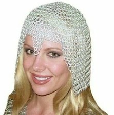 Aluminium Chainmail 10 mm Butted Medieval Chain mail Armor Light Weigh Coif/Hood