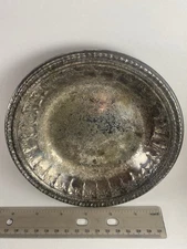 Reed & Barton 102 Silver Candy Dish  w/ Original Blue Label Ornate Bowl Plate