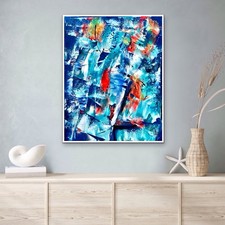 ORIGINAL ABSTRACT IMPRESSIONIST FINE ART 16x20 READY TO HANG SIGNED PAINTING