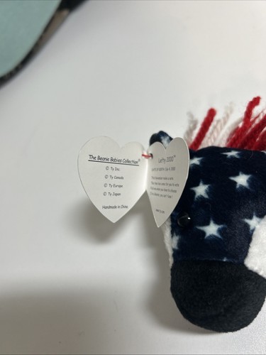 RARE TY Lefty 2000 Beanie Baby With Errors Political Donkey! Awesome Collectible - Picture 3 of 9
