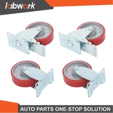 Labwork 4Pcs 4 In Swivel Caster Wheels Galvanized (Two With Brakes, Two Without)