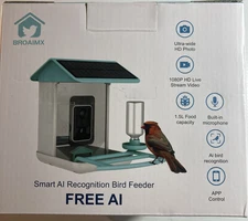 Smart Bird Feeder with Camera Free AI Smart  Bird Recognition Solar Powered Blue