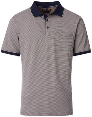 Casa Moda Poloshirt Regular Fit Kontrastkragen blau / beige