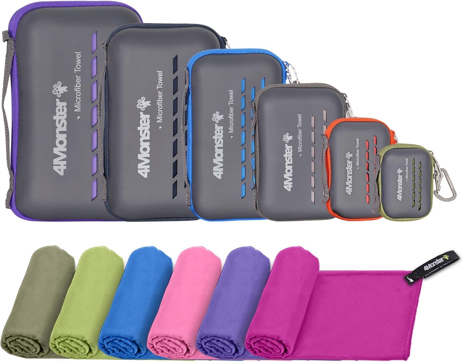 4Monster Microfibre Travel Towel - Quick Dry, Lightweight, Ultra Soft, Super Abs