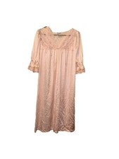Vanity Fair Vintage Long Nightgown W/ Robe Nightie Pajamas Sleepwear Soft Pink M