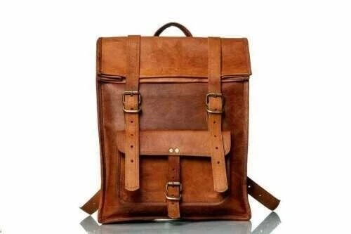 Pimpant Homme Véritable Cuir Sac à Dos Cartable Sacoche Ordinateur