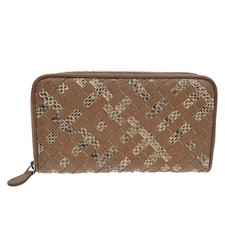 BOTTEGA VENETA Intrecciato Zip Around Long Wallet Embossing Leather BN 67KC539