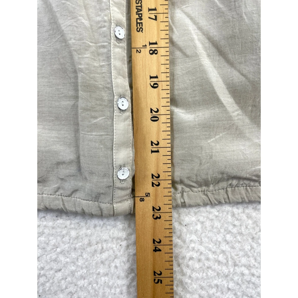 Camiseta sin mangas Loomstate orgánica para mujer XS beige con botones sin mangas con cordón Foto 3 de 4