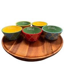 Mexican Fiesta Margarita Condiment Pinch Bowls - Set of 5 Ceramic