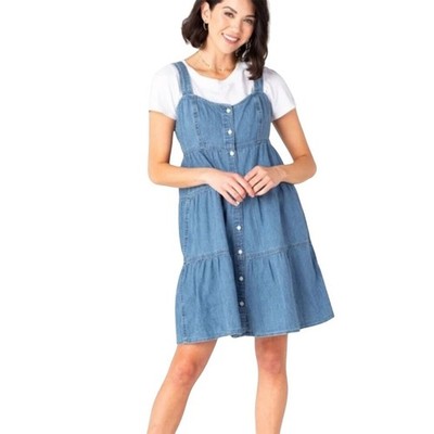Levi's Joni Dress Cotton Chambray Tiered All Season Size XL