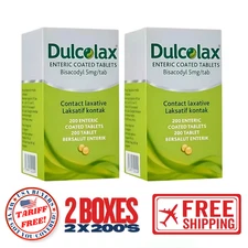 2 X Dulcolax Laxative Tablets (Bisacodyl 5mg) 200's For Constipation Relief
