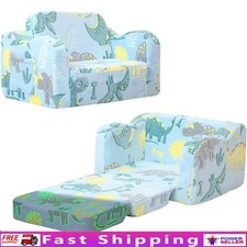 Convertible Toddler Chair Lounge Seat Glow in Dark Dino Pattern Washable Cover