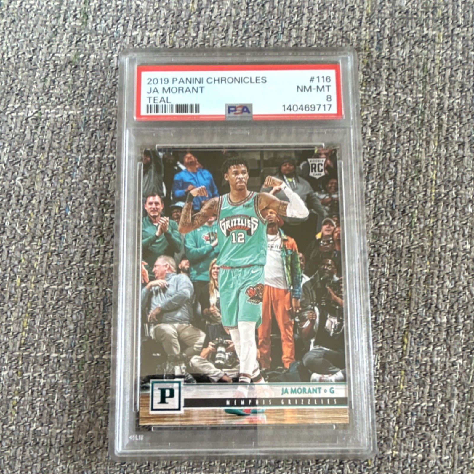 Panini 2019-20 Chronicles Ja Morant Rookie Teal #116 PSA 8 Grizzlies