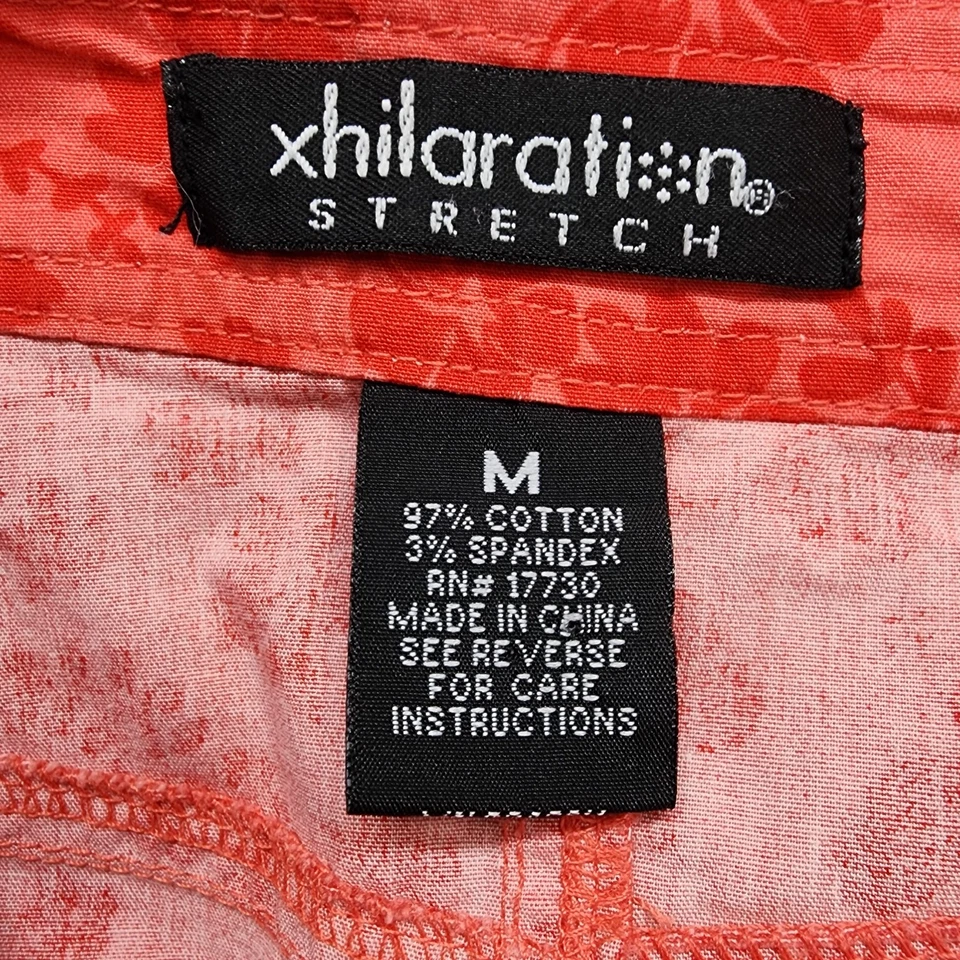 Винтажный Y2K Xhilaration юбка женщин M оранжевый цветочный карандаш эластичной назад разрез - Изображение 3 из 4