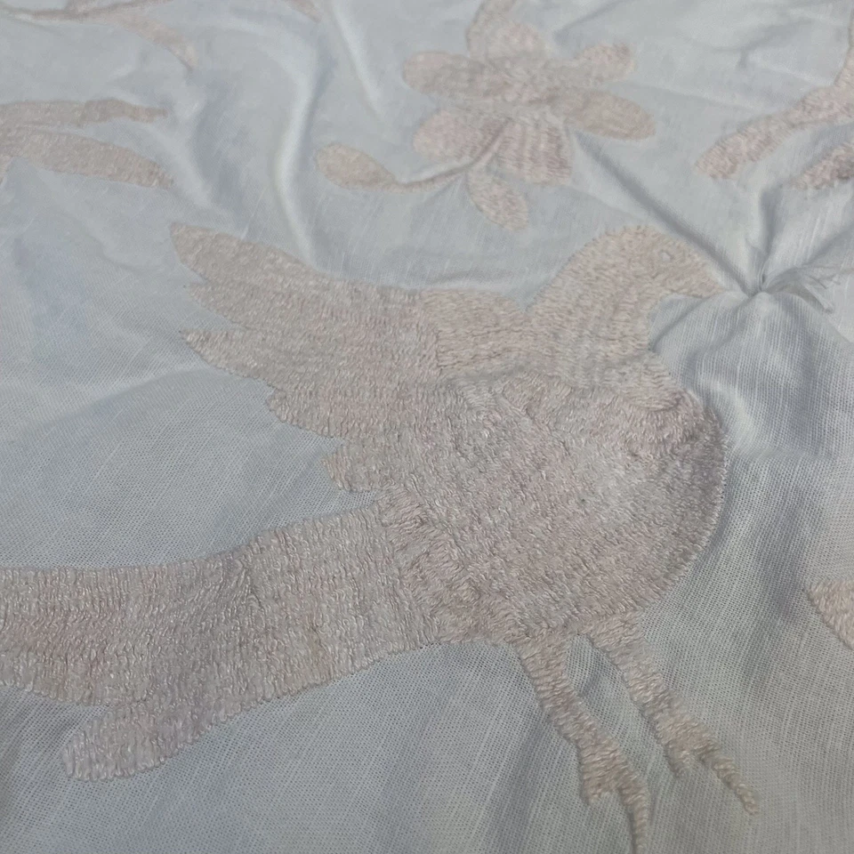 Restauración Hardware Botánica Bordado Niño Edredón Cuna Pom Pom Pequeños Defectos Foto 3 de 4