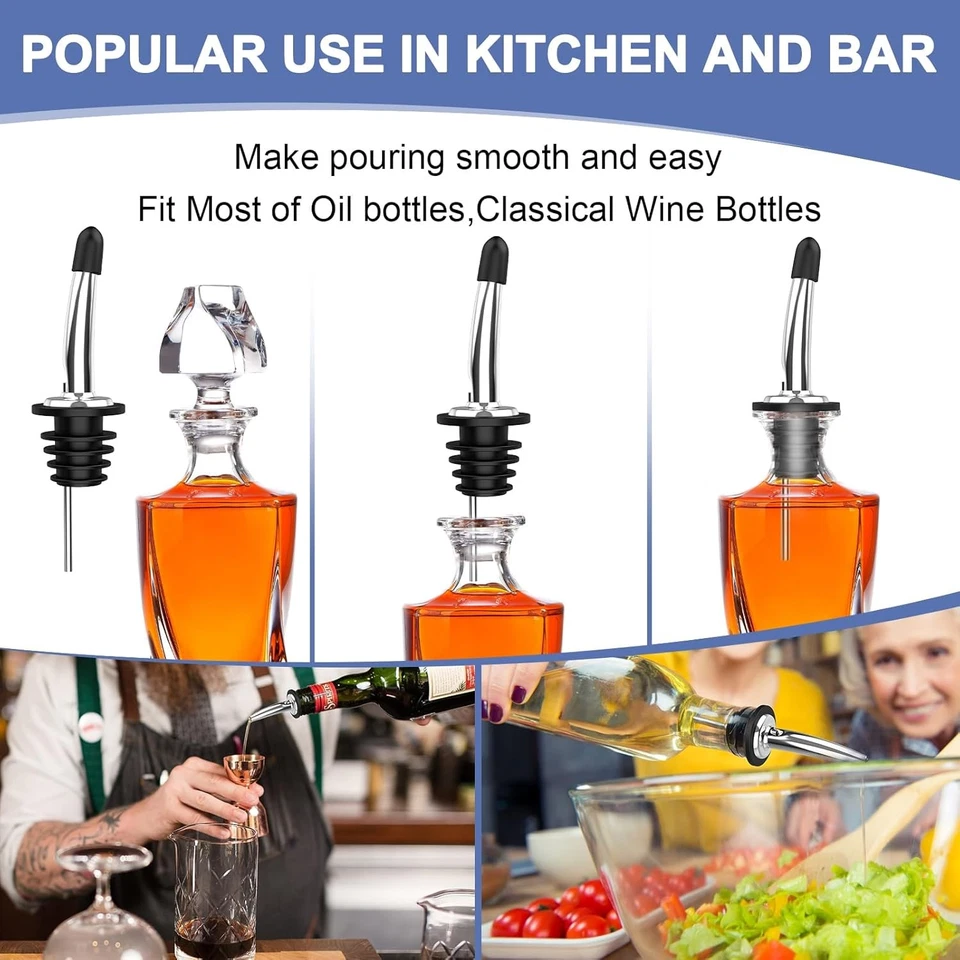 Paquete de 48 boquillas de acero inoxidable para licor paquete de 48, negro y plateado  Foto 2 de 4