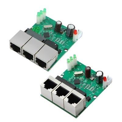 100Mbps Ethernet Data Switches 3Port Size Easy Installation PCB Module Board LED
