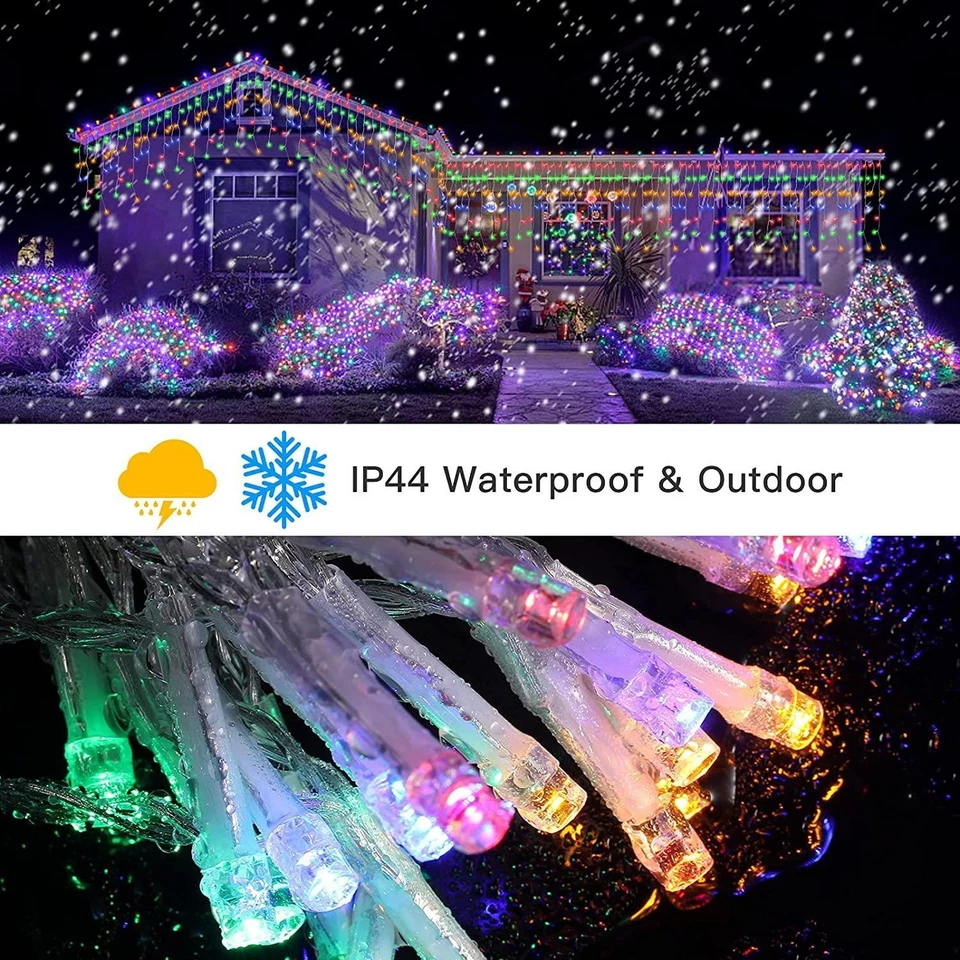 480LED Waterfall Icicle Light Outdoor Snowing Chaser Xmas Home Decor - Image 2 of 3