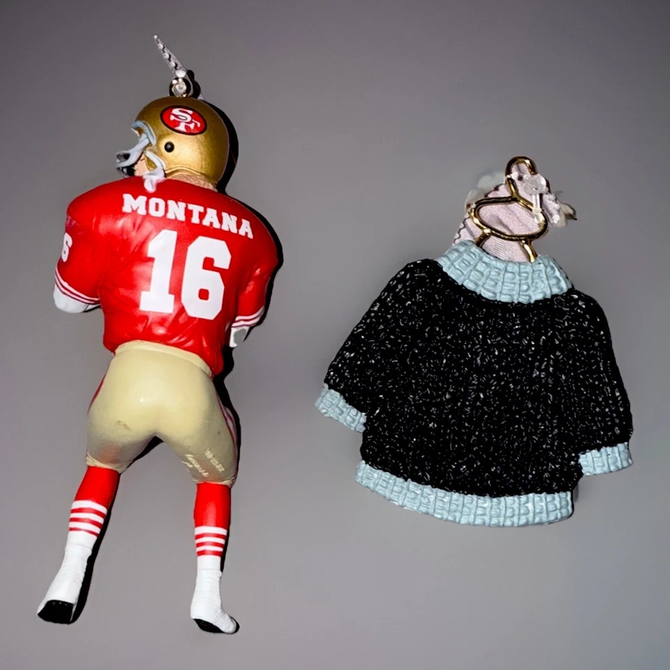 Suéter Vintage NFL Russ & Hallmark Ornaments - Joe Montana SF 49ers / Raiders Foto 2 de 4