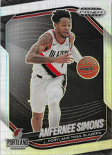 2024-25 PANINI PRIZM BLACK ANFERNEE SIMONS SILVER PRIZM BASE CARD # 60 PORTLAND
