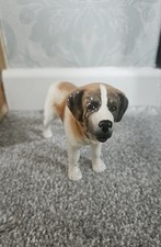 Stunning Rare Vintage Sylvac Standing Saint Bernard Dog Figurine - Length 16cm