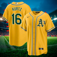 Nick Kurtz 16 Athletics Yellow Stitched Jersey "ALL SIZES"