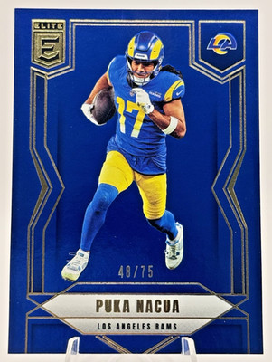 Puka Nacua 2025 Panini Donruss Elite #56 Blue Foil /75