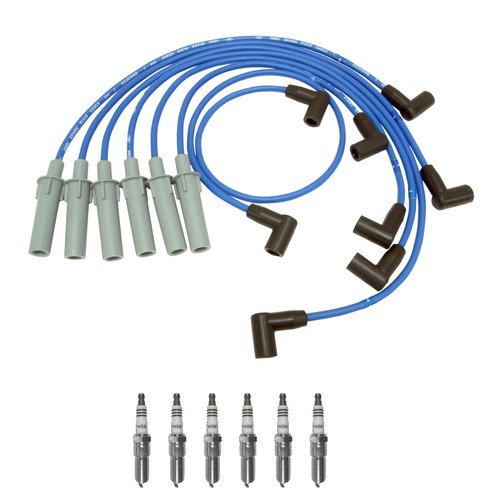 NGK Wire Set & 6 Iridium IX Spark Plugs Kit for Jeep Wrangler 3.8L V6 2007-2011