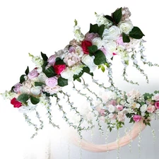 100cm Artificial Rose Flower Row Wedding Arch Stage Wall Background Decoration