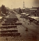 RARE 1860s CIVIL WAR ERA BALTIMORE MD ZOUAVE SOLDIERS MILITARY PARADE STEREOVIEW