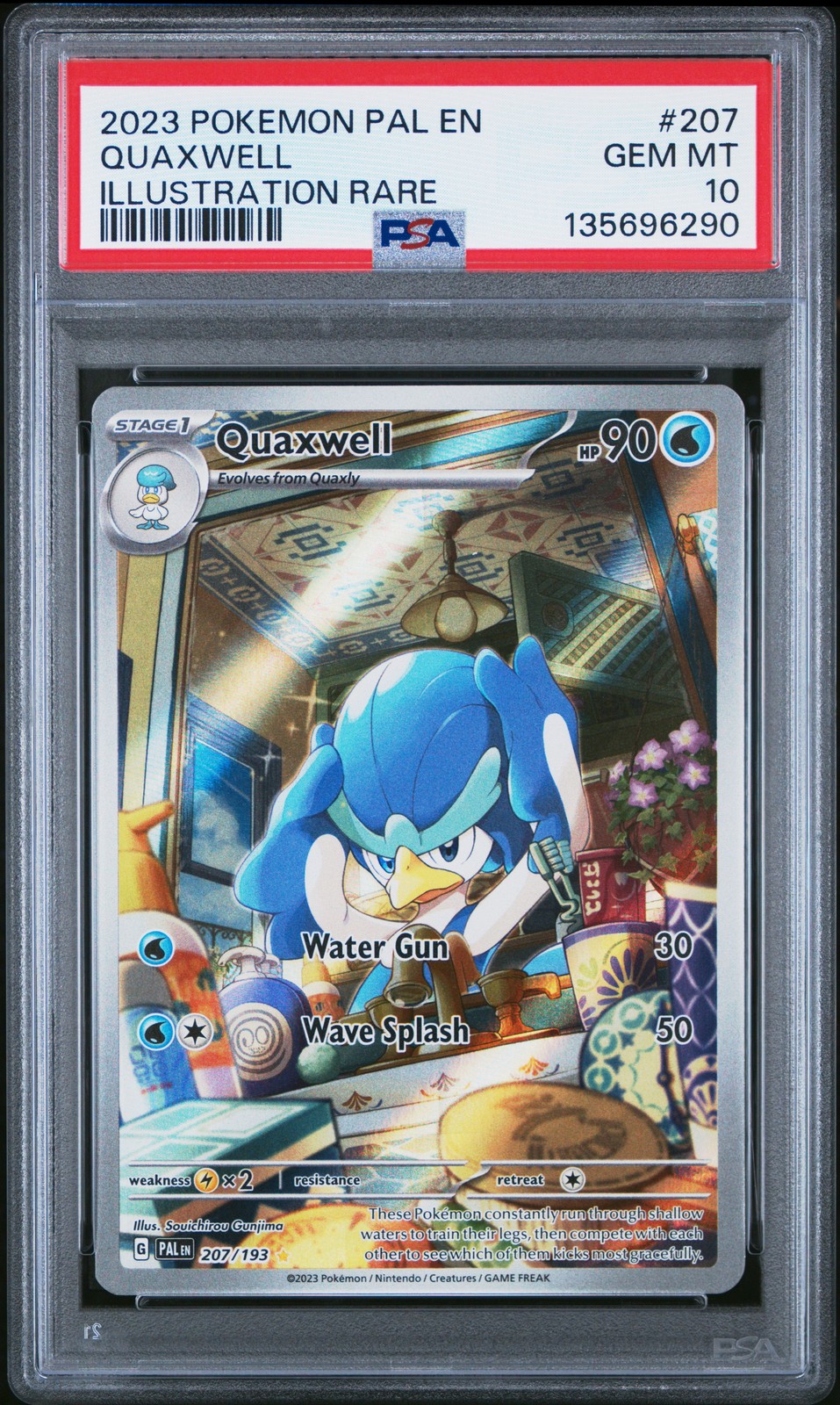 2023 POKEMON PAL EN-PALDEA EVOLVED ILLUSTRATION RARE #207 QUAXWELL PSA 10