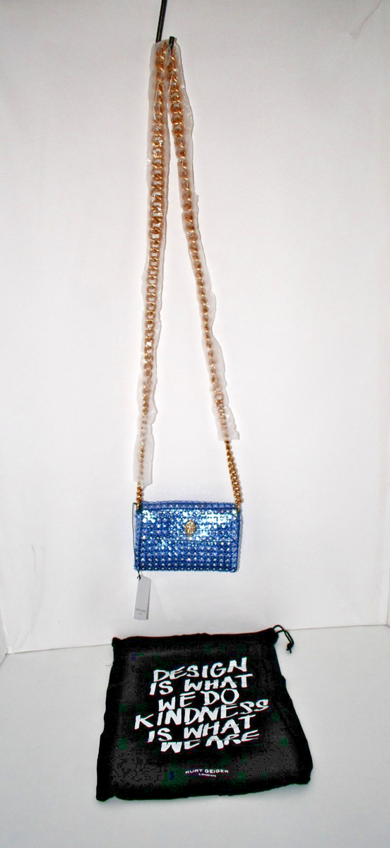 Kurt Geiger London MINI Party Flower Crossbody Bag in Blue