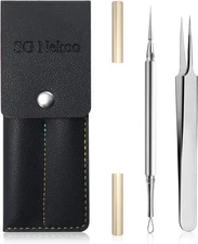 SGNEKOO Professional Facial Milia Removal Tool and Whitehead Titanium Gold 