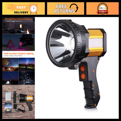 Super Bright Rechargeable Spotlight 2,000,000 Lumens Handheld Flashlight, Lightw