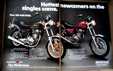 Publicité imprimée modèle Suzuki GN-400 400X GS 1980 - 2 pages