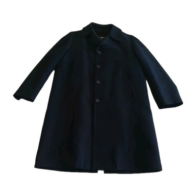 #ad London Fog Men’s Overcoat Size 40 Navy Blue Long Classic Trench Rain Weatherwear $56.06