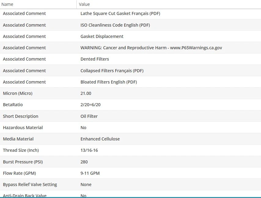 Filtro de aceite de motor OEM WIX para GMC PB1500 SERIE 1965 L4-2,5 L Foto 4 de 4