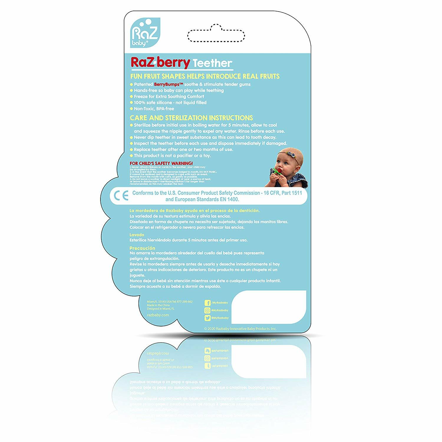 raz berry silicone teether