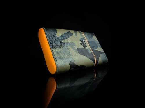 Brizard and Co Golfers Etui (Showband 5) Tarnung und orangefarbenes Leder. Neu im Karton - Bild 9 von 13